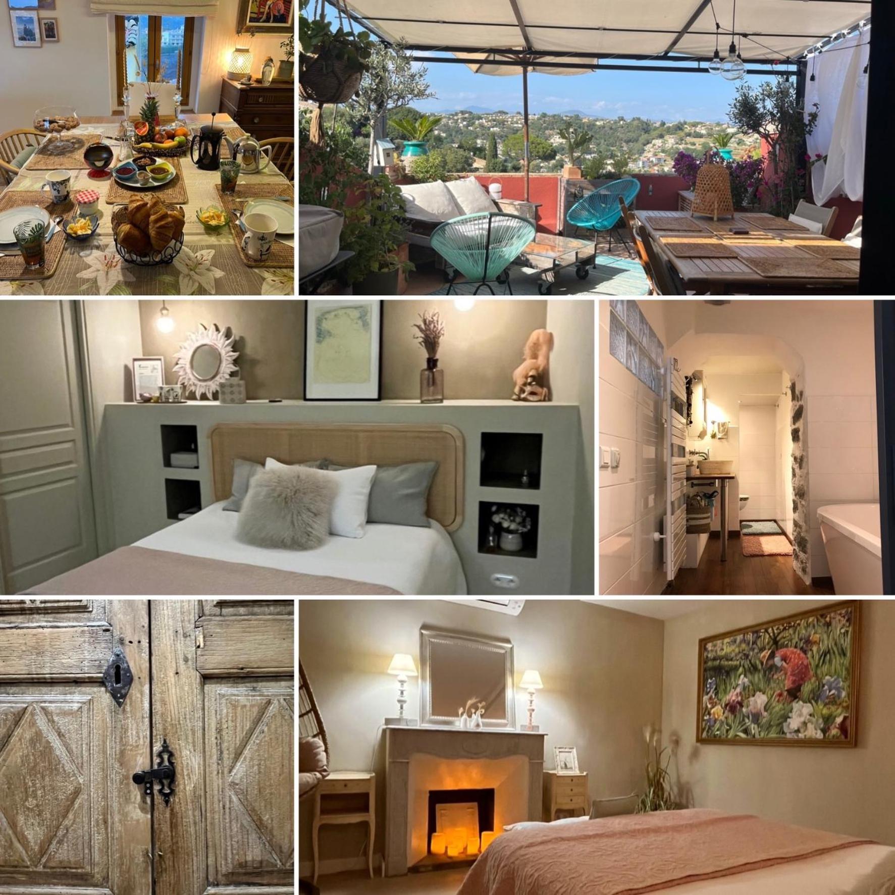 Bed & Breakfast Les Hauts De Cagnes Vue Mer Et Montagne 아파트 외부 사진